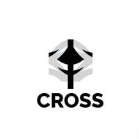 Kreuz Logo Symbol mit ein modern minimalistisch Konzept, geeignet zum religiös Gemeinschaften vektor