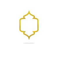 golden islamisch Logo mit ein rahmen. elegant Gold islamisch gestalten Ornament rahmen. abstrakt Gliederung Vorlage zum Symbol oder Abzeichen, Logo vektor