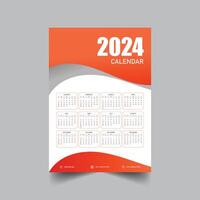 kreativ Kalender Design Vorlage 2024 vektor
