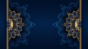 dunkel Blau Zier Hintergrund, mit Gold Mandala Dekoration vektor