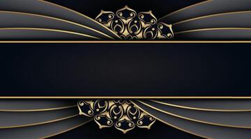 schwarz Luxus Hintergrund mit Gold Mandala Ornamente vektor