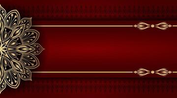 Luxus rot Hintergrund mit golden Mandala Ornament vektor