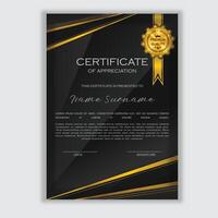 modern kreativ Geschäft, Ausbildung Leistung Gold Abzeichen Zertifikat Vorlage vektor