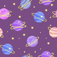 Muster von Raum Planeten Sterne und Mond. eben Illustration vektor