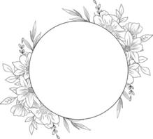 Blumen- Rahmen mit Blume Strauß, Blume Strauß skizzieren vektor