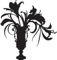 ein fesselnd Silhouette Bild von Blume mit Vase vektor