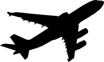 en slående fullt svart silhuett av ett flygbuss vektor