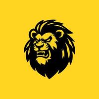 illustration av arg lejon huvud logotyp maskot vektor