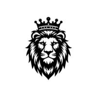 illustration av en logotyp av en lejon huvud bär en krona vektor