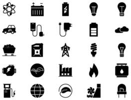 energi glyf ikon piktogram symbol visuell illustration uppsättning vektor