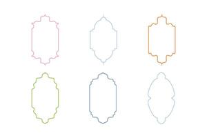 islamic vertikal ram design tunn linje silhuetter design piktogram symbol visuell illustration färgstarka vektor
