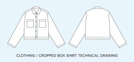 knapp sticka upp cardigan, teknisk teckning, kläder plan för mode designers vektor