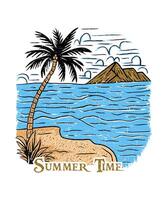 Sommer- Zeit Abenteuer Liebhaber t Hemd Design Illustration vektor