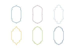 islamisch Vertikale Rahmen Design dünn Linie Silhouetten Design Piktogramm Symbol visuell Illustration bunt vektor