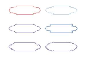 islamic märka och namn ram tunn linje silhuetter design piktogram symbol visuell illustration färgstarka vektor