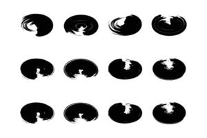 horizontal Kreis gestalten Fett gedruckt Bürste Schlaganfall Piktogramm Symbol visuell Illustration einstellen vektor