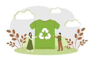 Müll Recycling. Kleider gemacht von recycelt Materialien. vektor