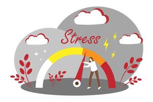 Stress Ebenen. anders Stimmungen von ein Frau. stressig Situation vektor