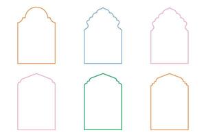 islamic båge design tunn linje silhuetter design piktogram symbol visuell illustration färgstarka vektor