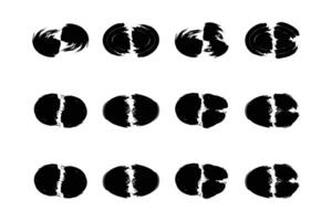 horizontal Rechteck gestalten Fett gedruckt Bürste Schlaganfall Piktogramm Symbol visuell Illustration einstellen vektor
