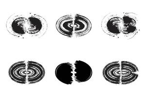 Kreis gestalten Fett gedruckt Linie Grunge gestalten Bürste Schlaganfall Piktogramm Symbol visuell Illustration einstellen vektor