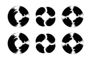 cirkel form djärv linje grunge form borsta stroke piktogram symbol visuell illustration uppsättning vektor