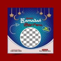 Ramadan iftar Speisekarte Essen Post Design und Sozial Medien Banner Vorlage vektor