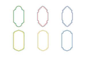 islamic vertikal ram design dubbel- rader översikt linjär färgstarka silhuetter design piktogram symbol visuell illustration vektor