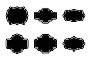 Etikette Rahmen gestalten Glyphe Linie Piktogramm Symbol visuell Illustration einstellen vektor