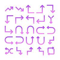 Pfeil Glyphe Gradient Symbol Piktogramm Symbol visuell Illustration einstellen vektor