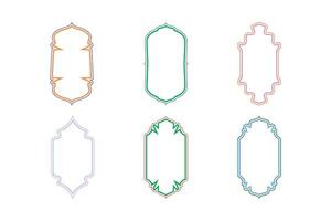 islamisch Vertikale Rahmen Design doppelt Linien Gliederung linear bunt Silhouetten Design Piktogramm Symbol visuell Illustration vektor