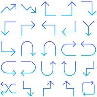 Pfeil 19 Linie Gradient Symbol Piktogramm Symbol visuell Illustration vektor
