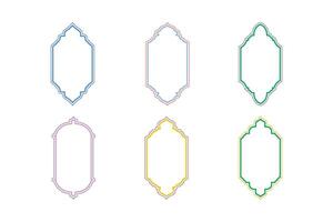 islamisch Vertikale Rahmen Design doppelt Linien Gliederung linear bunt Silhouetten Design Piktogramm Symbol visuell Illustration vektor