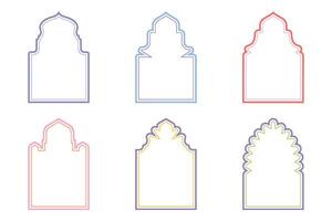 islamic båge design dubbel linje stroke silhuetter design piktogram symbol visuell illustration färgstarka vektor