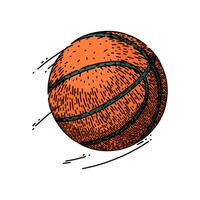 orange basketboll boll skiss hand dragen vektor