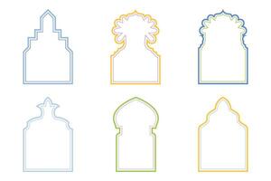 islamisch Bogen Design verdoppeln Linie Schlaganfall Silhouetten Design Piktogramm Symbol visuell Illustration bunt vektor