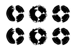 cirkel form djärv linje grunge form borsta stroke piktogram symbol visuell illustration uppsättning vektor