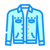 Denim Jacke Strassenmode Stoff Mode Farbe Symbol Illustration vektor