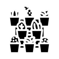 Vertikale Gartenarbeit städtisch Glyphe Symbol Illustration vektor