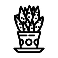 Sukkulenten städtisch Gartenarbeit Linie Symbol Illustration vektor