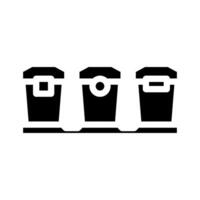 segregation avfall sortering glyf ikon illustration vektor