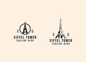 Eiffel Turm im Paris Logo Design. Paris und Eiffel Turm Logo vektor