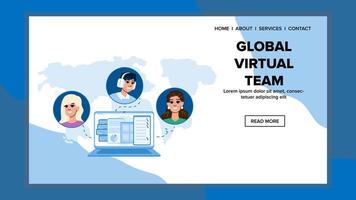 teknologi global virtuell team vektor