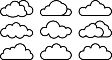Wolken Symbol Satz, Illustration vektor