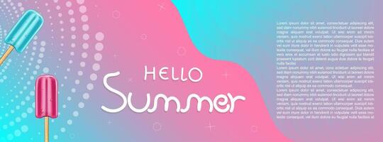 Hallo Sommer- abstrakt Hintergrund, Sommer- Verkauf Banner, Poster Design, Illustration vektor