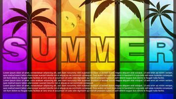 Hallo Sommer- abstrakt Hintergrund, Sommer- Verkauf Banner, Poster Design, Sommer- Collage, Illustration vektor