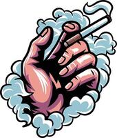 Rauchen Hand Illustration vektor