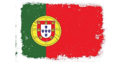 årgång platt design grunge portugal flagga bakgrund vektor