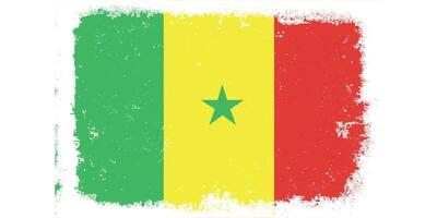 eben Design Grunge Senegal Flagge Hintergrund vektor
