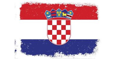 eben Design Grunge Kroatien Flagge Hintergrund vektor